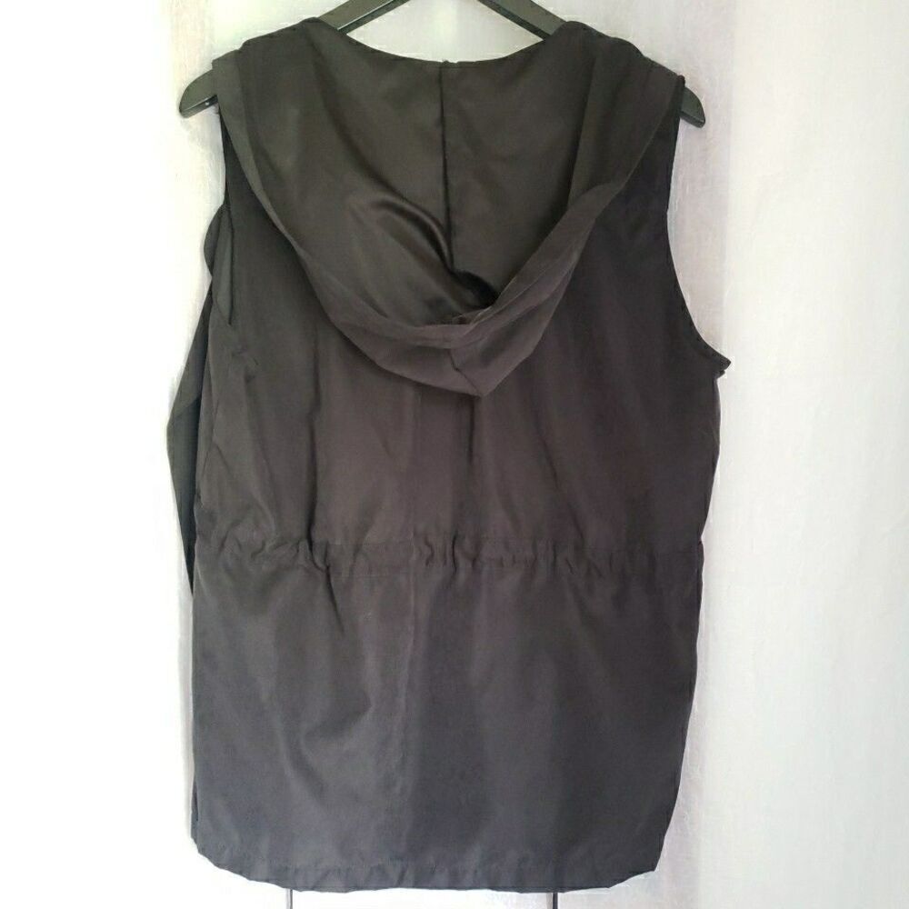 Active USA Hooded Vest Black Sleeveless Women Size M Whimsy Goth Grunge - Picture 5 of 10